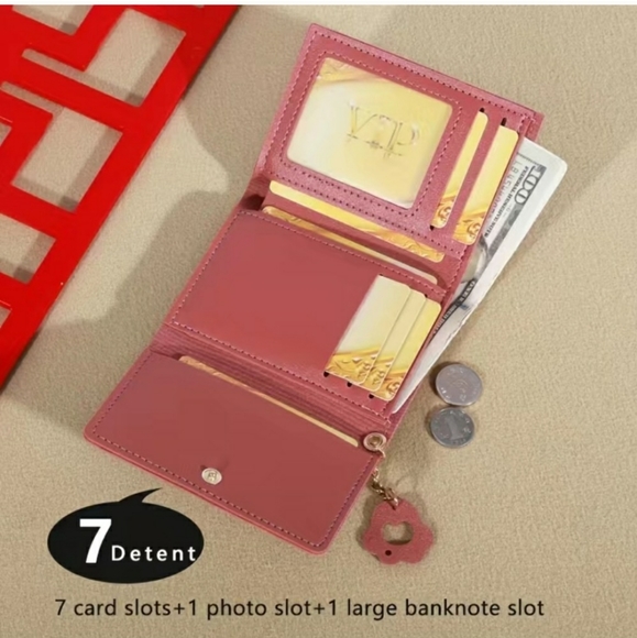 Pink Leather Cat Print Wallet, NWOT - Picture 2 of 3